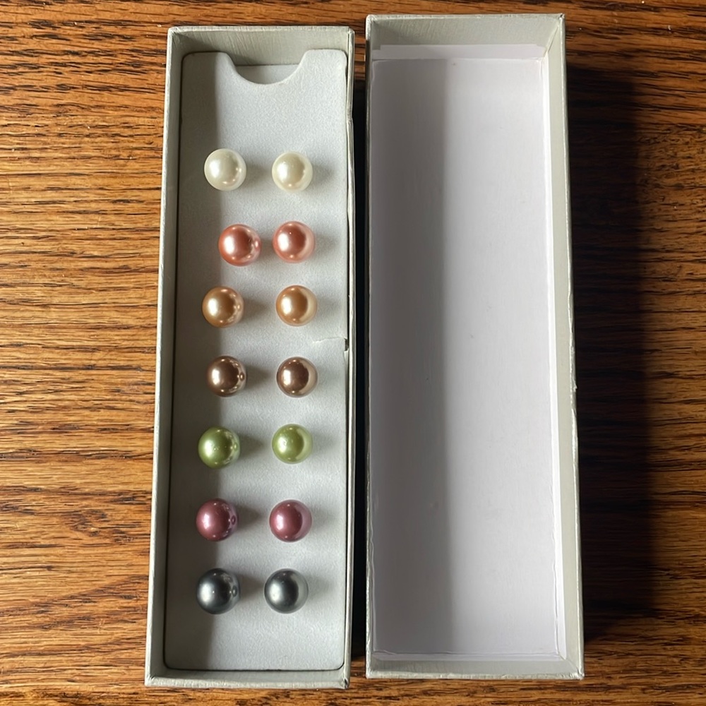 NWOT.  New boxed set of 7 earrings.